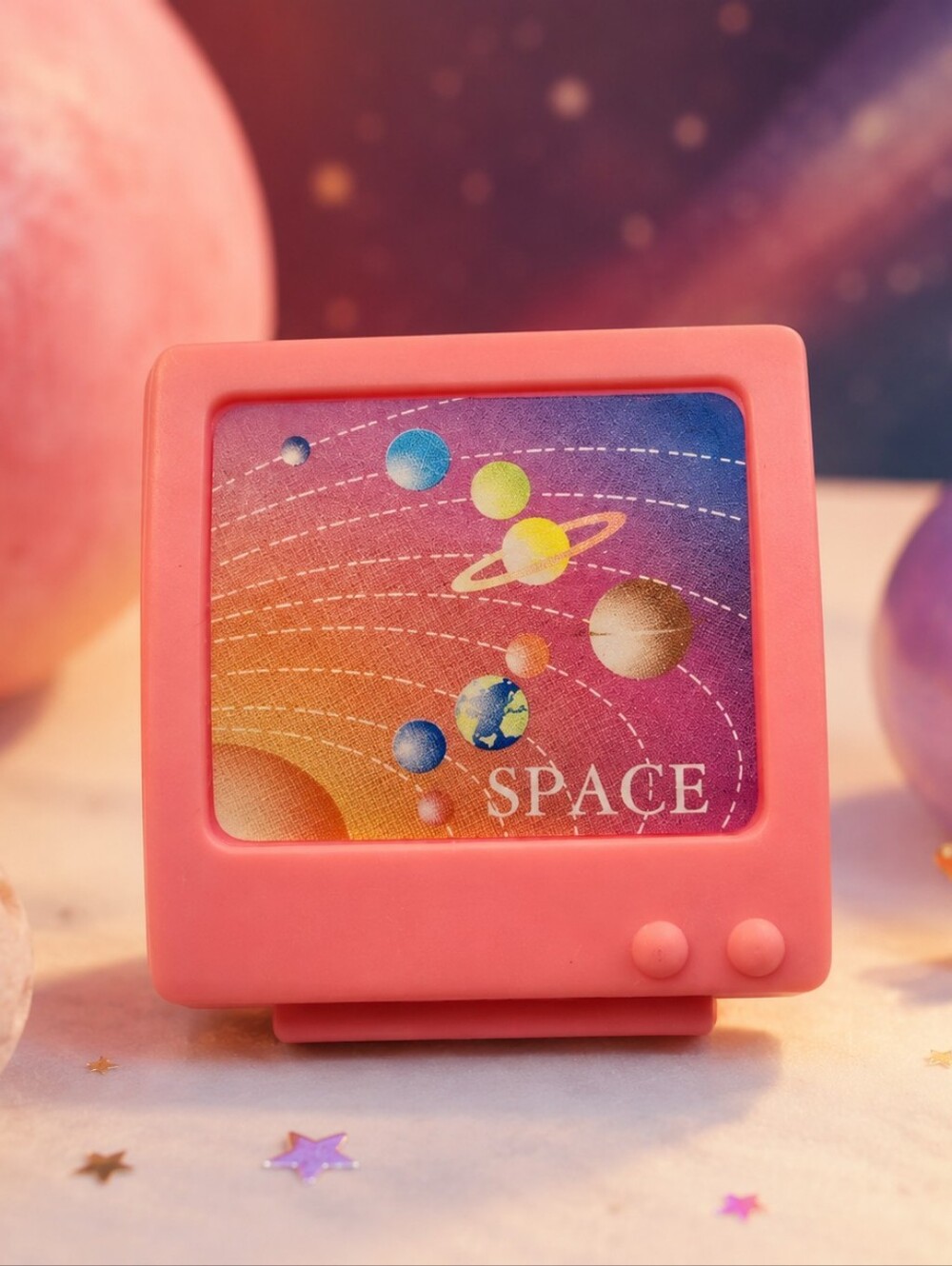 Dollhouse Computer Monitor TV Pink Space Screen Accessory Miniature Furniture